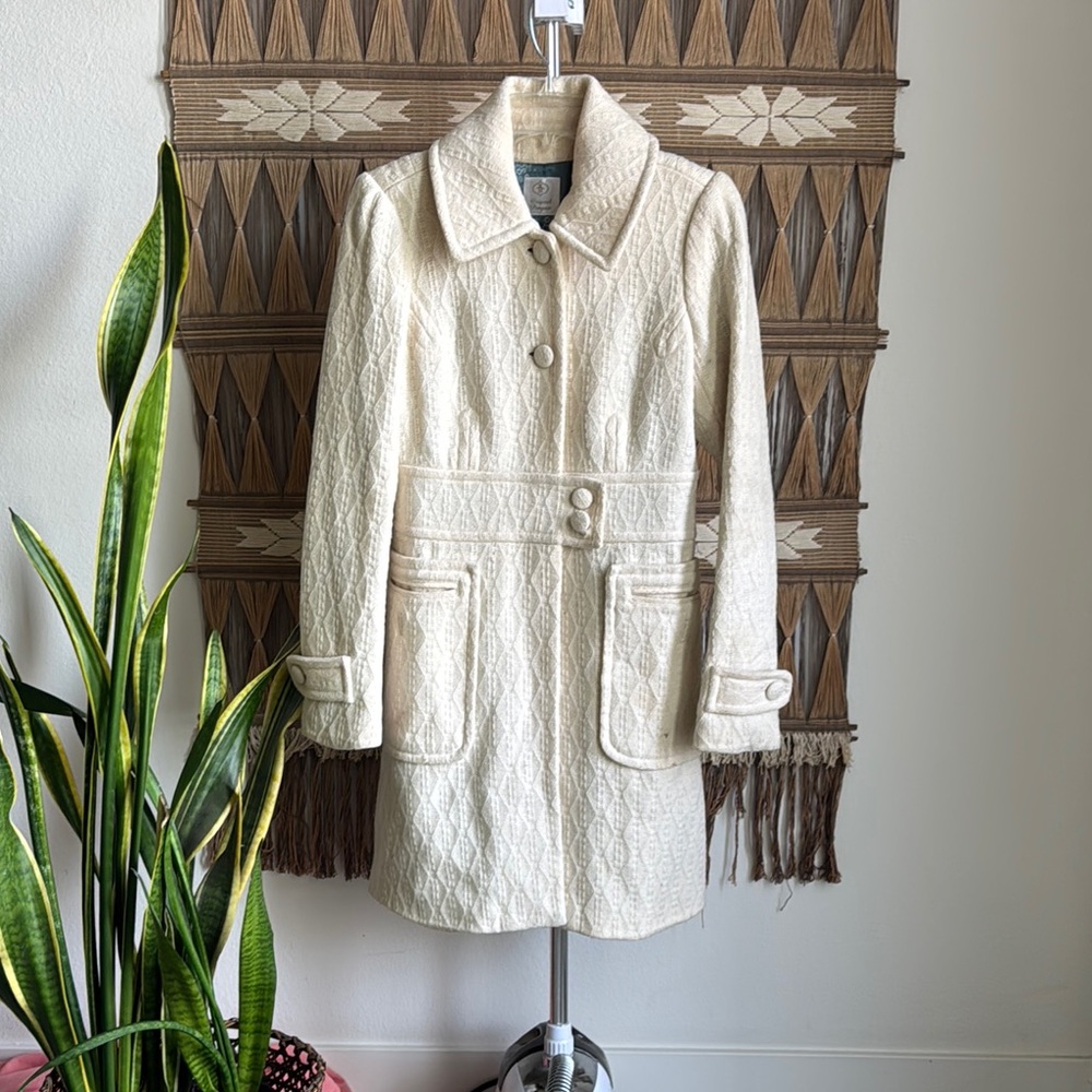 Original Penguin Cream Trench Coat Tailored Design